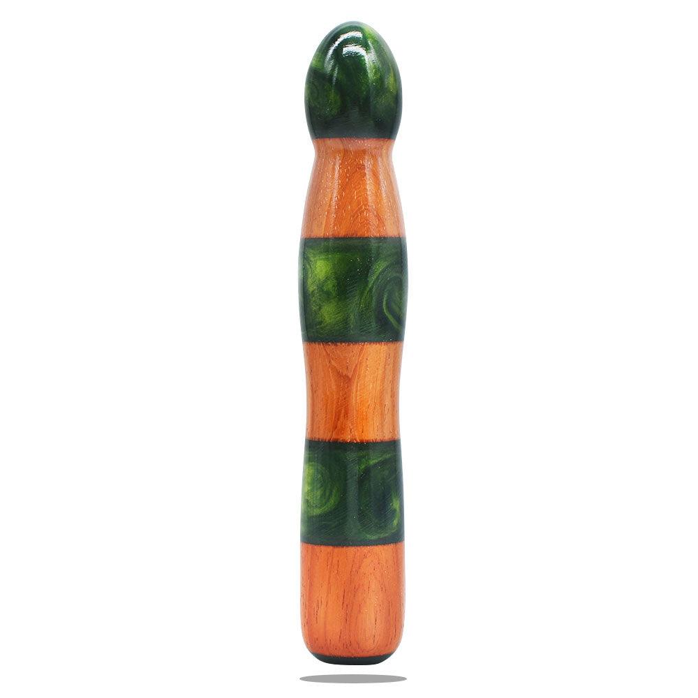 Gendoras Eleganza Pro Padouk-Epoxid-Dildo in Grün – sinnlicher Padouk-Holzdildo Handgefertigt in Österreich