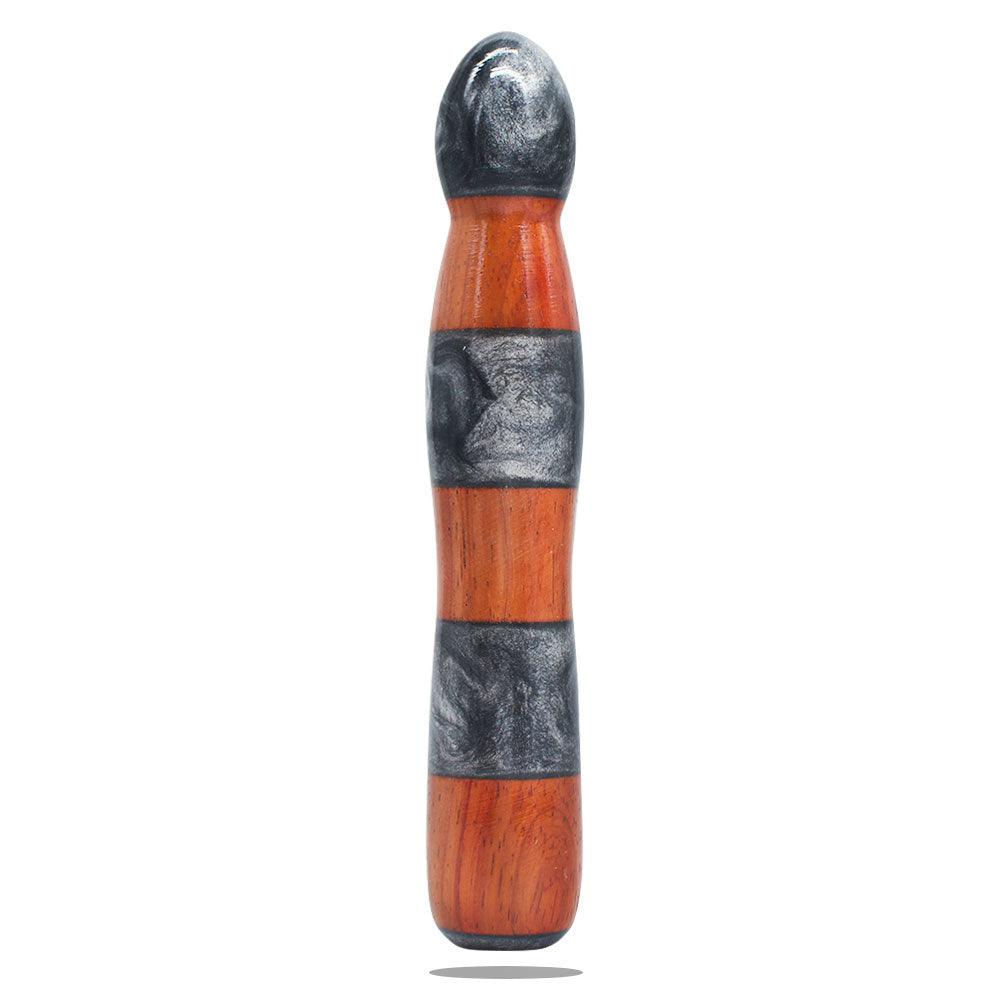 Gendoras Eleganza Pro Padouk-Epoxid-Dildo in Silber – sinnlicher Padouk-Holzdildo Handgefertigt in Österreich