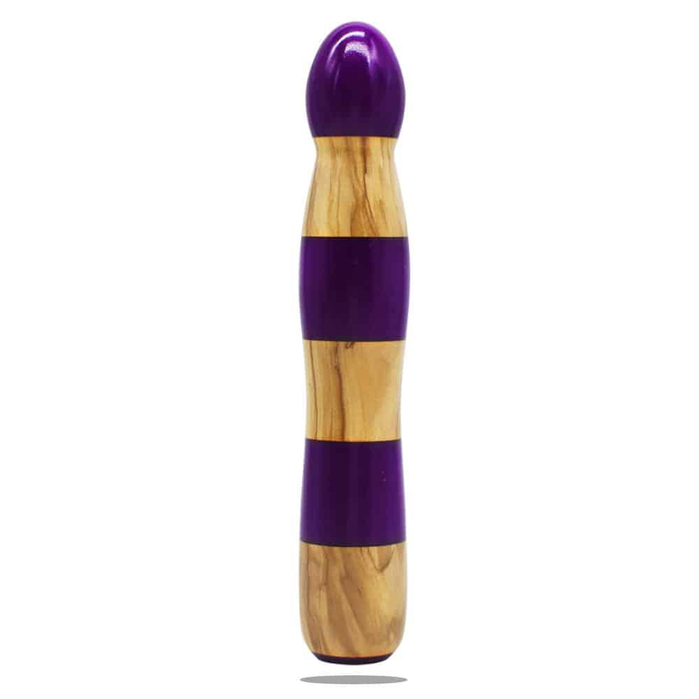 Gendoras Eleganza Pro Olivenholz-Epoxid-Dildo in Violett – sinnlicher Olivenholz-Dildo Handgefertigt in Österreich