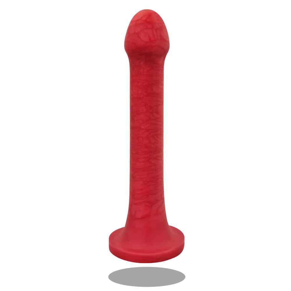 Gendoras AquaFlex Deluxe Silikondildo in Rot – sanfter, flexibler Begleiter Handgefertigt in Österreich